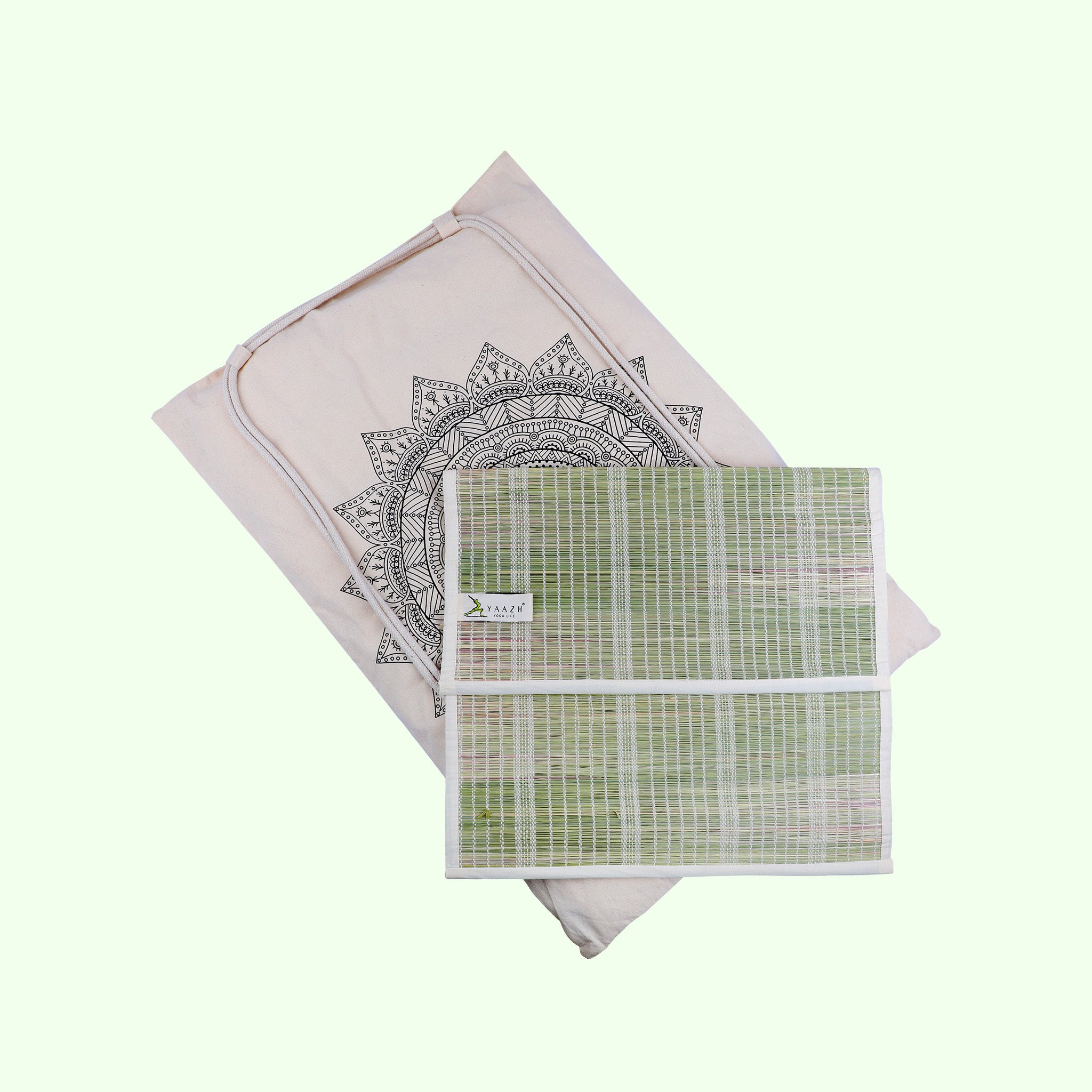 Mandala - Rollable Dharba Grass Meditation Mat with Cushion